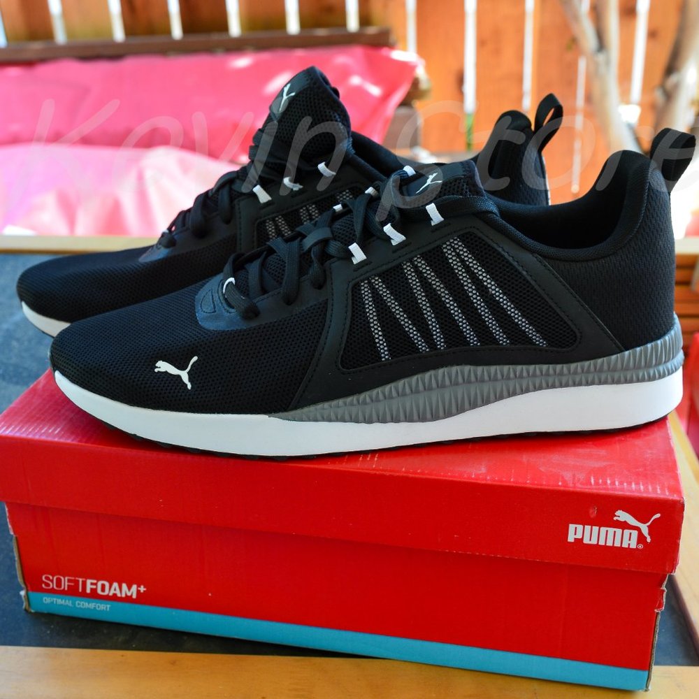 PUMA Mens Pacer Net Cage Trainers Sneakers Running Shoes Black - Picture 5 of 16